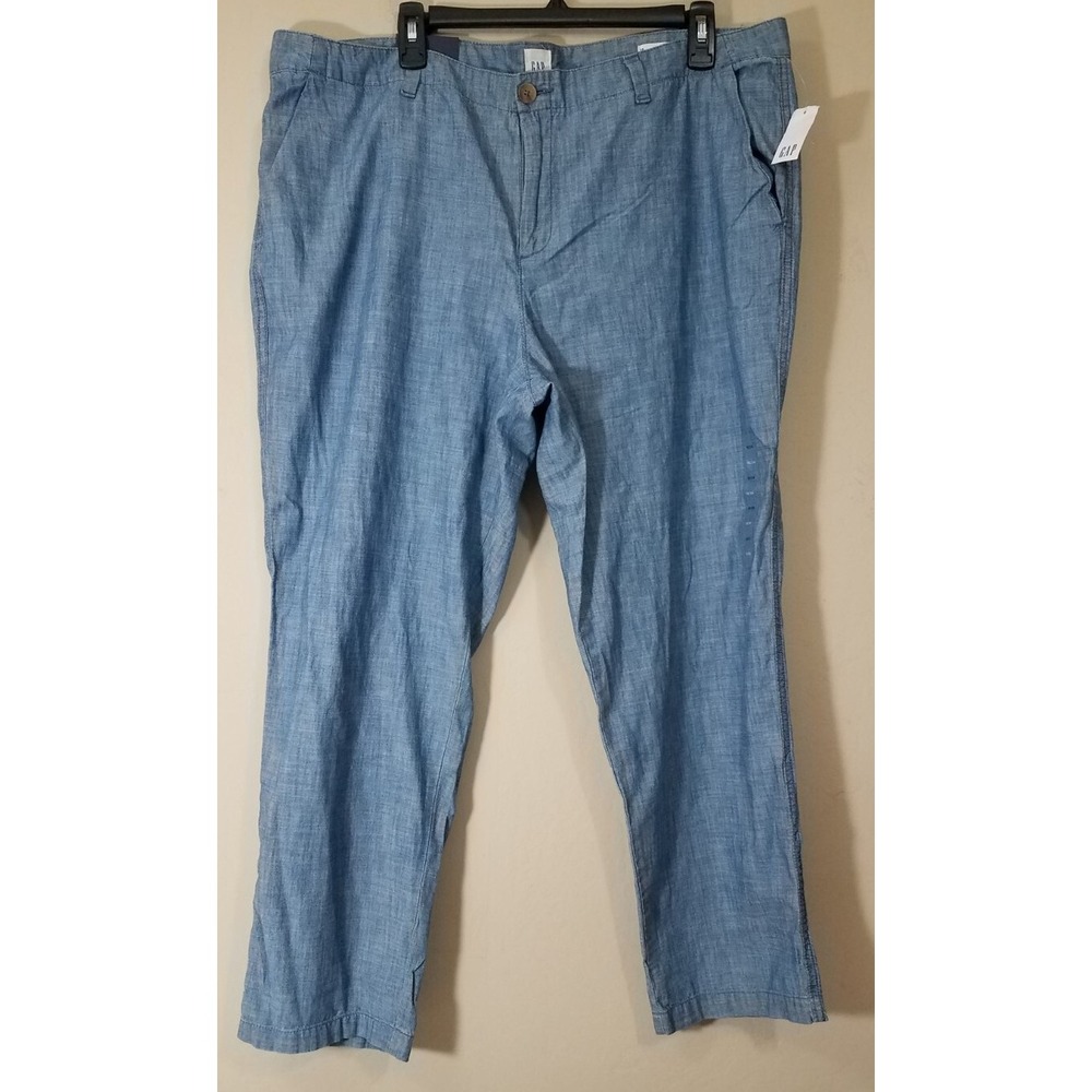 Gap Pants Women size 18 Girlfriend Khaki High Rise Cotton Chino Blue NEW